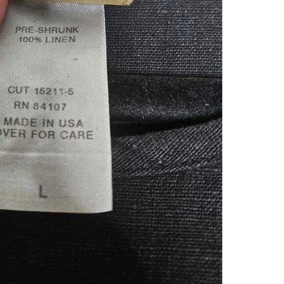 Vintage 90s Blue Cactus L Black Full Length Linen Lagenlook Dress Whimsygoth - Picture 4 of 6